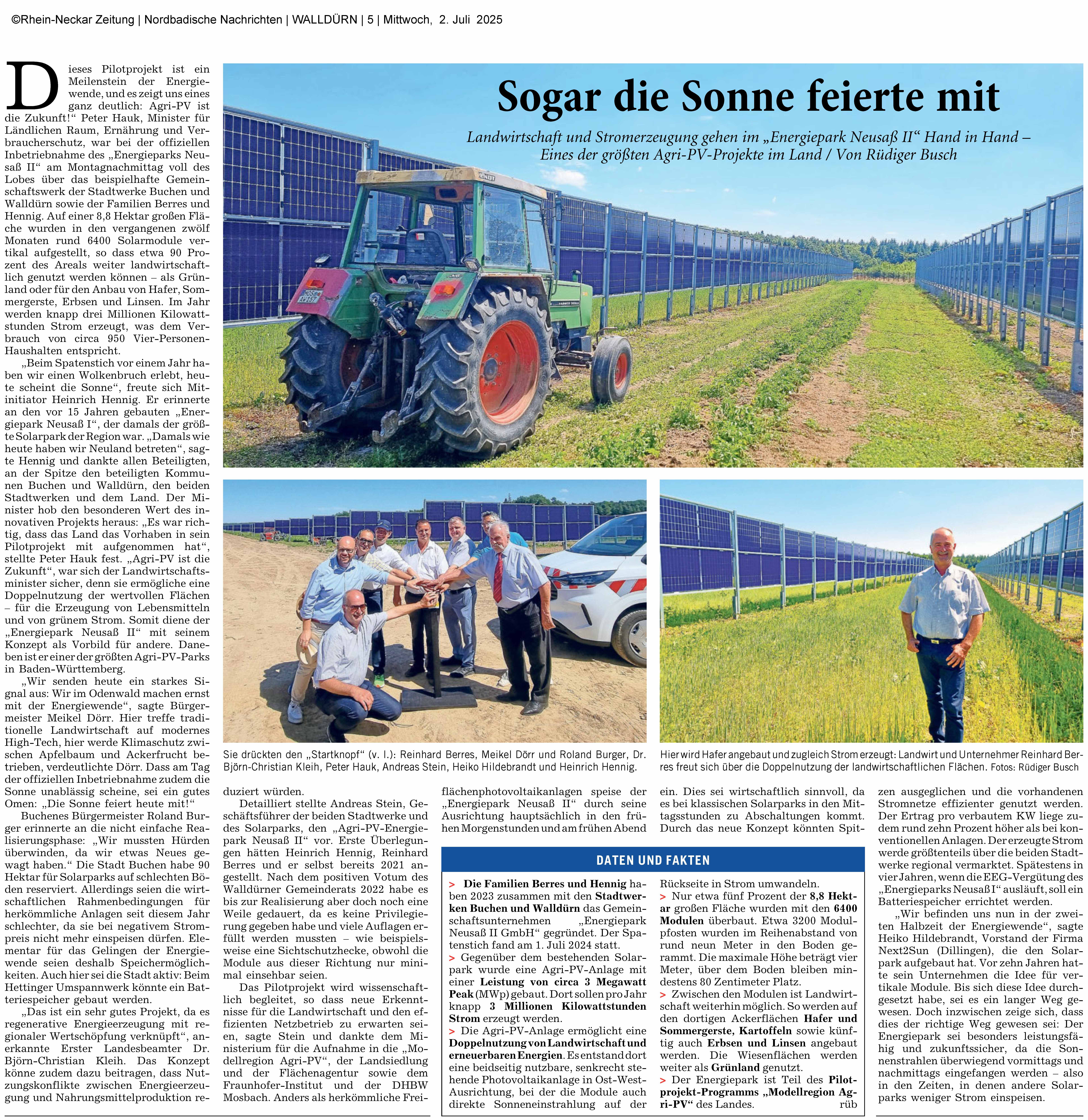 RNZ 02.07.2025 Neusaß. Sogar die Sonne feierte mit EPN II